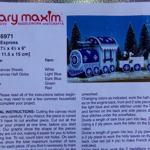 Mary Maxim Plastic Canvas Craft Project Choo Choo Train Kit Started - Picture 7 of 14